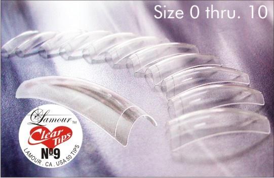 Transparent Clear Tips von Lamour made in USA 50er Nachfüllbeutel Gr. 0 - Gr. 10